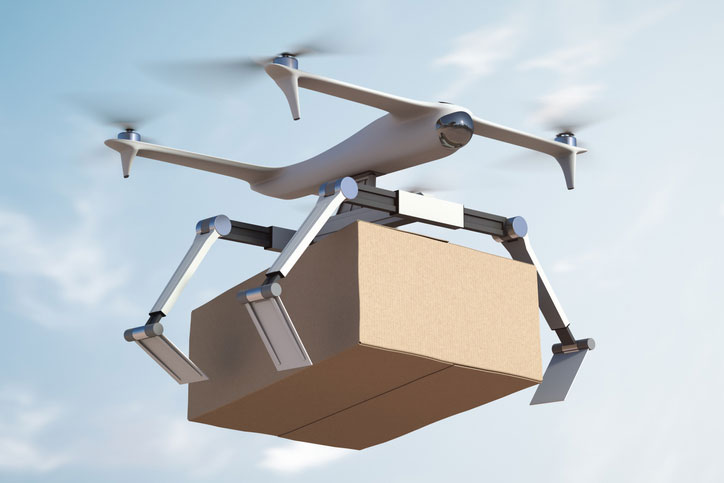 drone courier dropping box