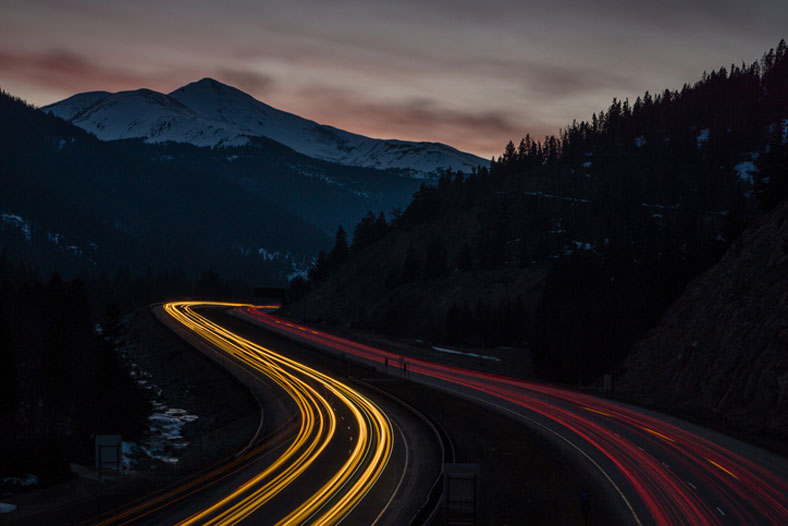 colorado highway at night