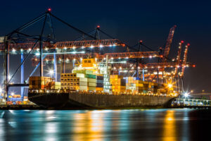 ny container port viewed from new jersey