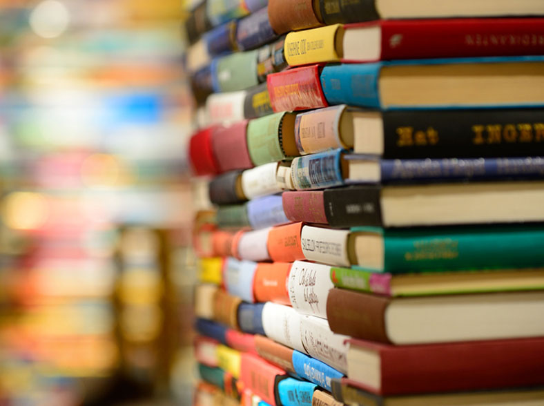 piles of books