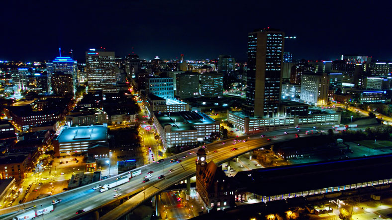 richmond, virginia at night