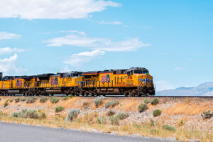 train in utah countryside 