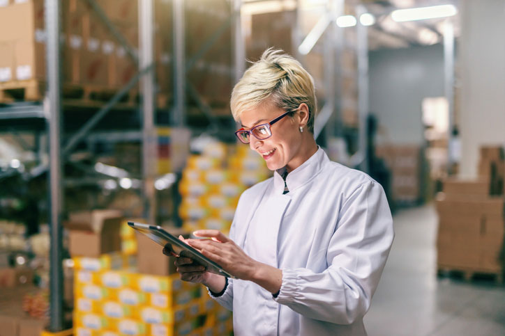 woman using tablet