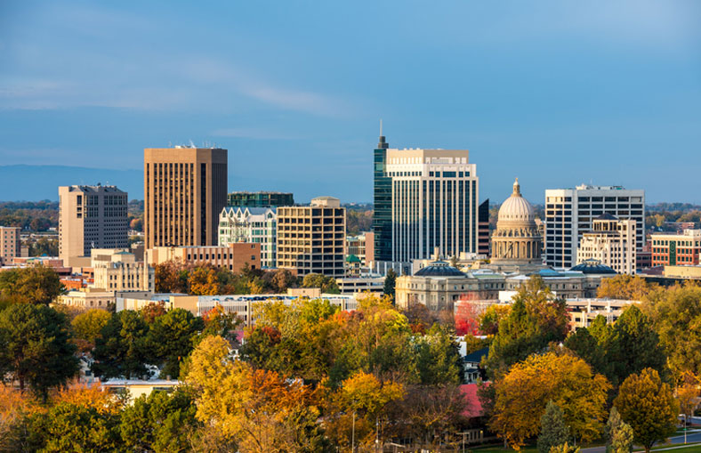 boise, idaho skyline in fall