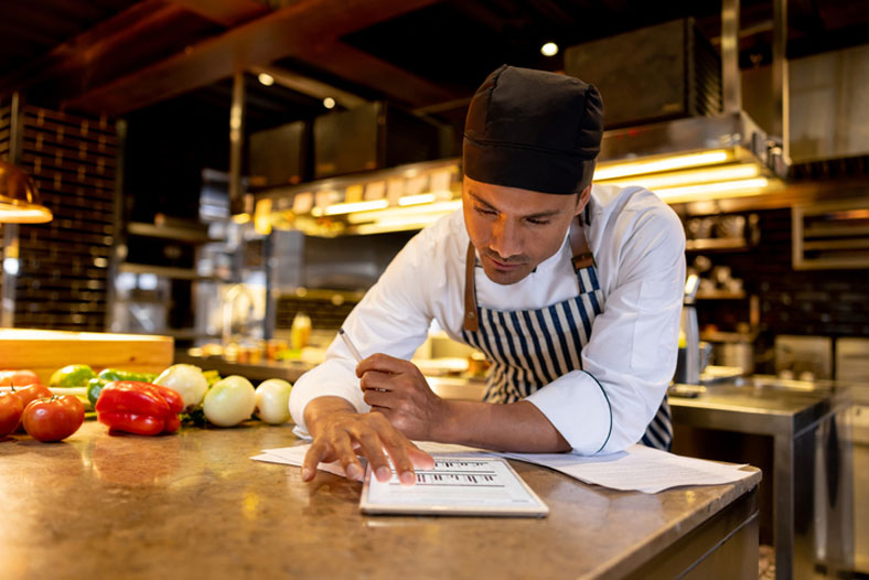 chef using tablet