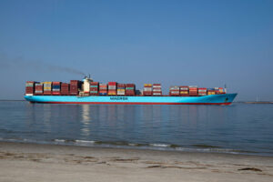 container ship off shore of south carolina