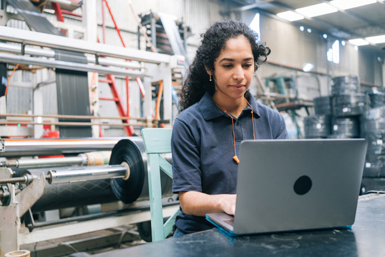 engineer on laptop