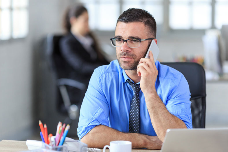 man talking on the phone