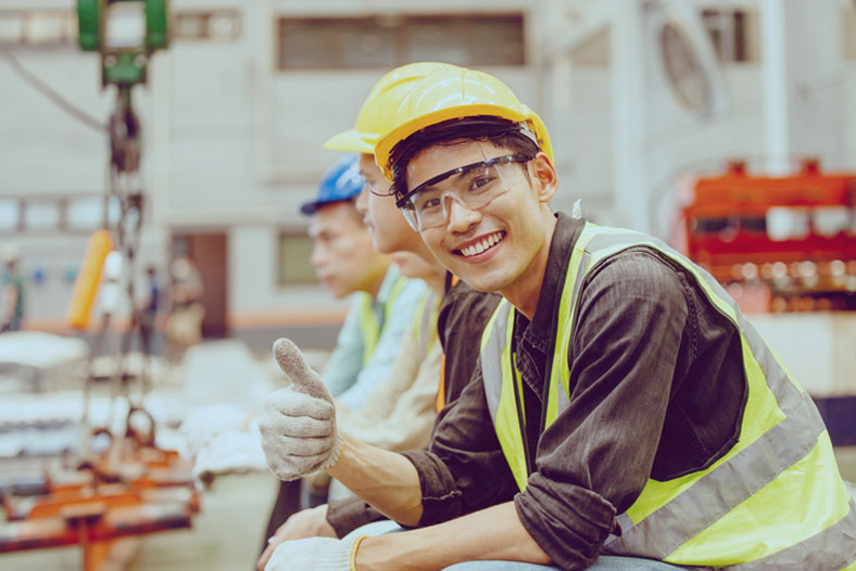 metal factory workers