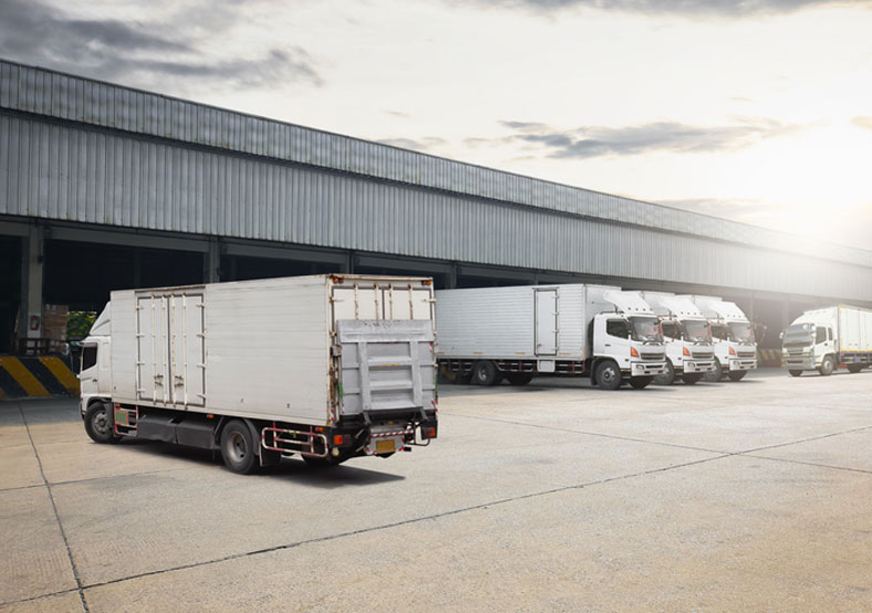 trucks at loading docks