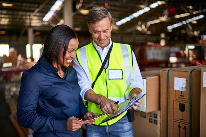 using tablet in warehouse