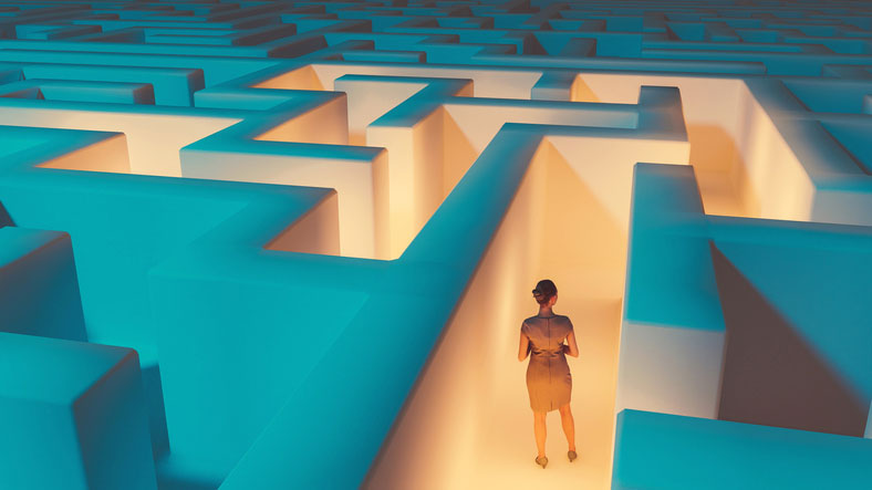 woman in maze